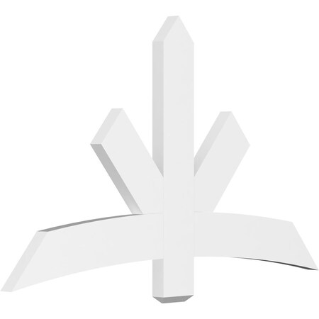 Ekena Millwork Alberta Architectural Grade PVC Gable Bracket, 60"W x 35"H x 2"D x 6"F, 14/12 Pitch GBP060X35X0206ALB00